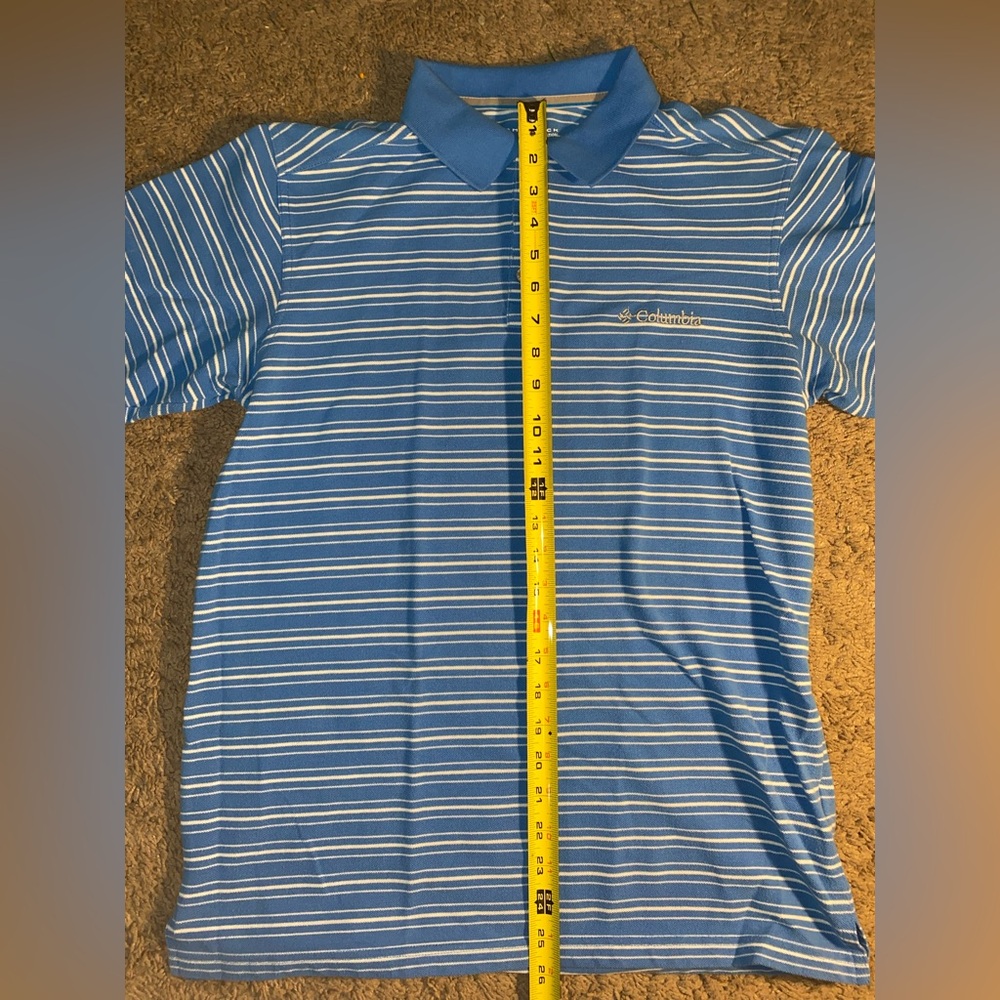 Columbia Omni Wick Polo Mens Size Small Blue Beach Fishing Work Sport Shirt - Picture 7 of 11